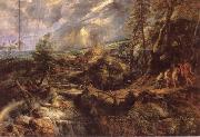 Peter Paul Rubens Stormy lanscape with Philemon and Baucis Sweden oil painting artist